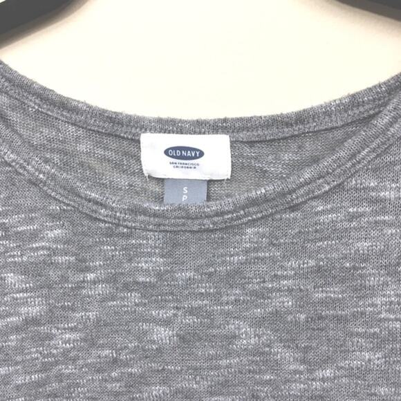 Old Navy Grey Black Light Knit Sweater Long Sleeve Hi Lo Hem Small/Medium - Picture 10 of 11